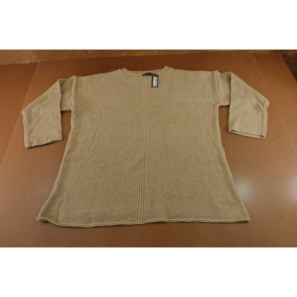 Boohoo Womens Plus Size 22 Stone Brown Knit Crew Neck Pullover‎ Sweater NWT